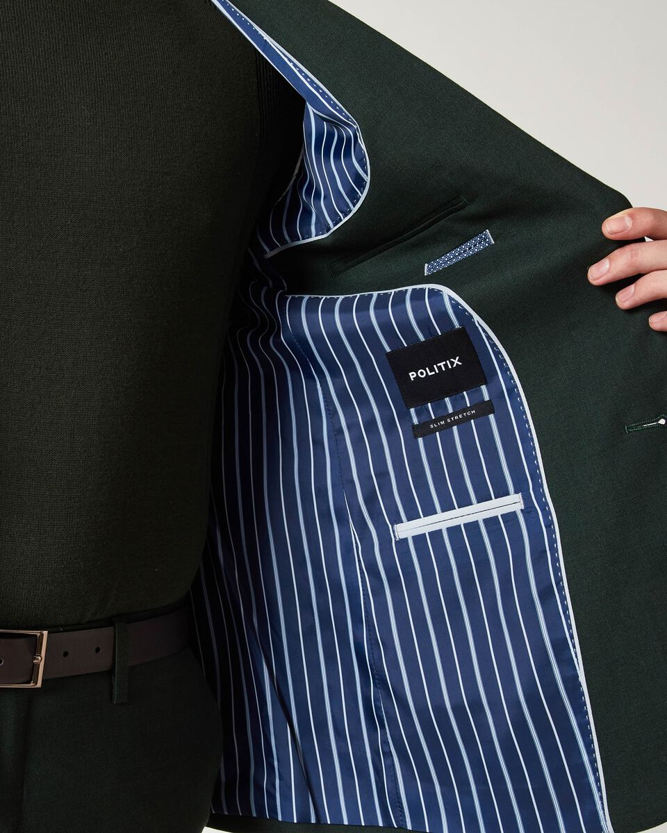 Mens Dark Green Tailored Suit Jacket